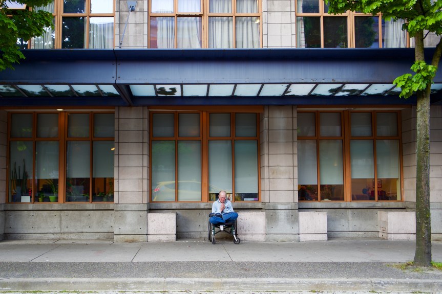 Time to meditate. Old age centre across from my office in Vancouver. bc.